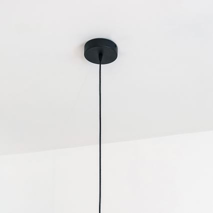 Lámpara colgante con cable VESPER 1xE27/15W/230 Ø 30 cm negra/dorada