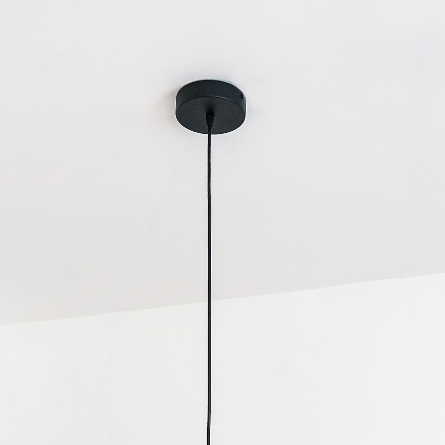 Lámpara colgante con cable VESPER 1xE27/15W/230 Ø 30 cm negra/dorada