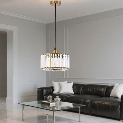 Lámpara colgante con cable VETRO 1xE27/60W/230V dorada