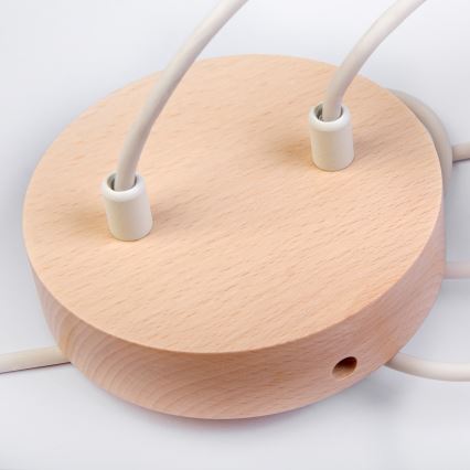 Lámpara colgante con cable WOODSTOCK 2xE27/15W/230V madera/crema
