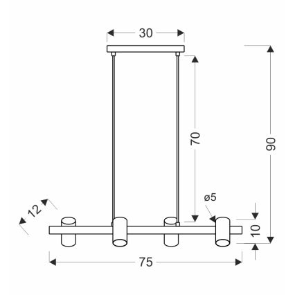 Lámpara colgante con cable XILO 4xGU10/25W/230V haya/blanco
