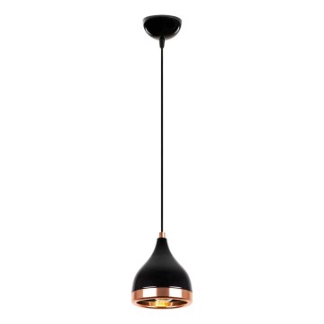 Lámpara colgante con cable YILDO 1xE27/40W/230V negro/cobre