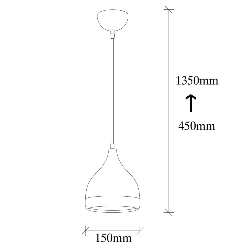 Lámpara colgante con cable YILDO 1xE27/40W/230V negro/cobre