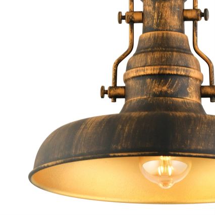 Lámpara colgante con cadena 1xE27/40W/230V bronce