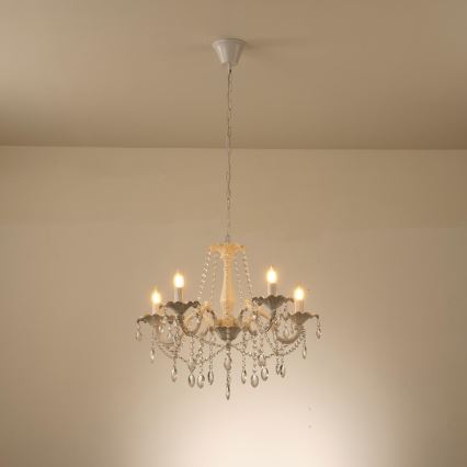 Lámpara colgante con cadena 5xE14/15W/230V