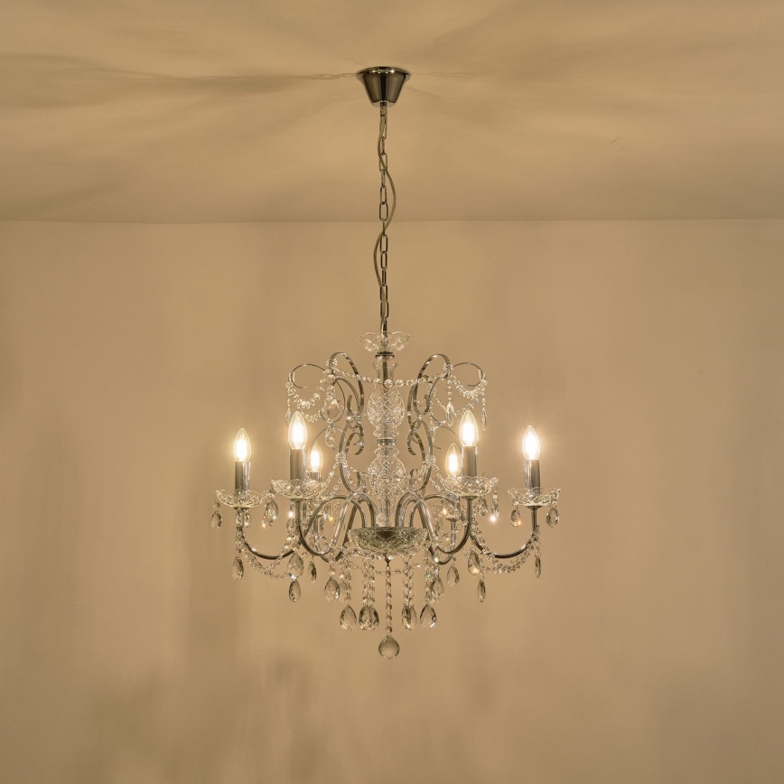 Lámpara colgante con cadena 6xE14/15W/230V