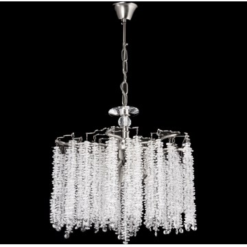 Lámpara colgante con cadena 6xE14/60W/230V diá. 46 cm cromo brillante