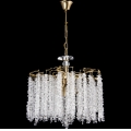 Lámpara colgante con cadena 6xE14/60W/230V diá. 46 cm dorado
