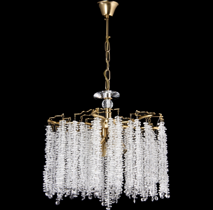 Lámpara colgante con cadena 6xE14/60W/230V diá. 46 cm dorado