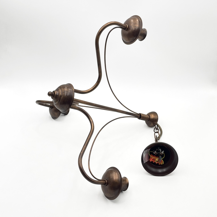 Lámpara colgante con cadena ANTON, 3x E14/15W/230V, acabado en bronce