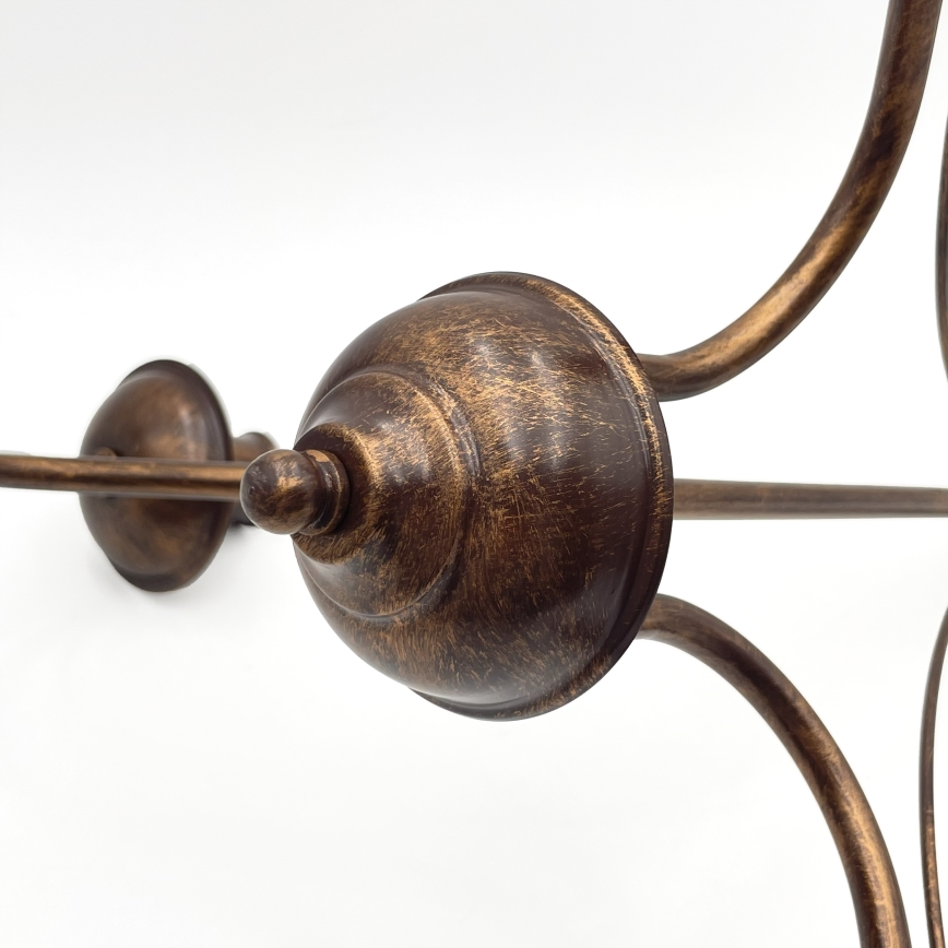 Lámpara colgante con cadena ANTON, 3x E14/15W/230V, acabado en bronce