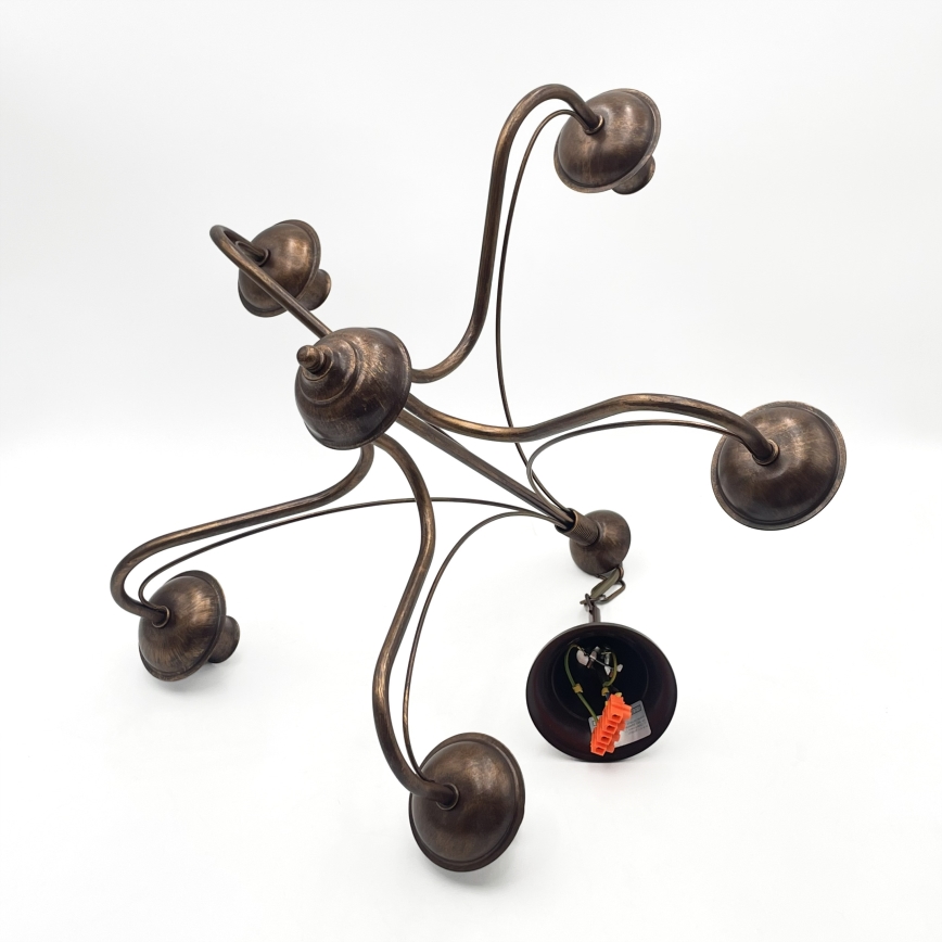 Lámpara colgante con cadena ANTON 5xE14/15W/230V acabado bronce