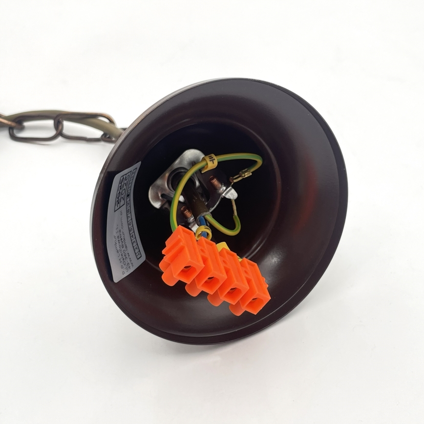 Lámpara colgante con cadena ANTON 5xE14/15W/230V acabado bronce