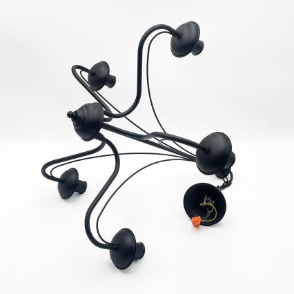 Lámpara colgante con cadena ANTON 5xE14/15W/230V negra