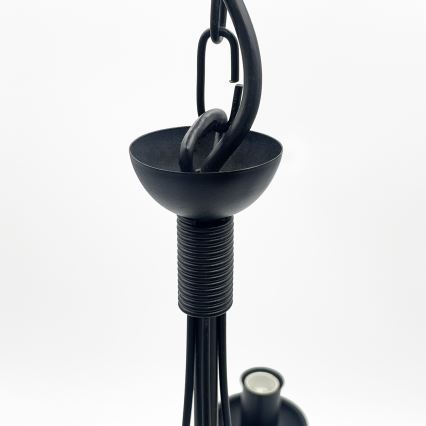Lámpara colgante con cadena ANTON 5xE14/15W/230V negra