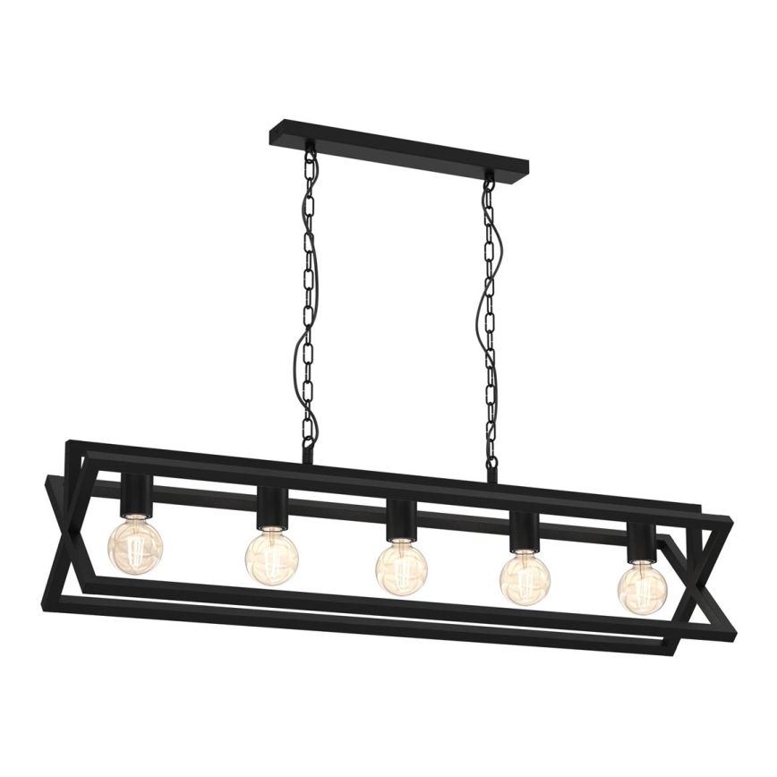 Lámpara colgante con cadena ARNOLD 5xE27/60W/230V negro