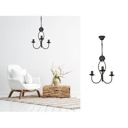 Lámpara colgante con cadena ARTHUR 3xE14/40W/230V