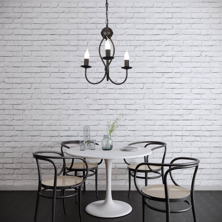 Lámpara colgante con cadena ARTHUR 3xE14/40W/230V