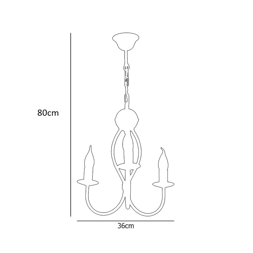 Lámpara colgante con cadena ARTHUR 3xE14/40W/230V