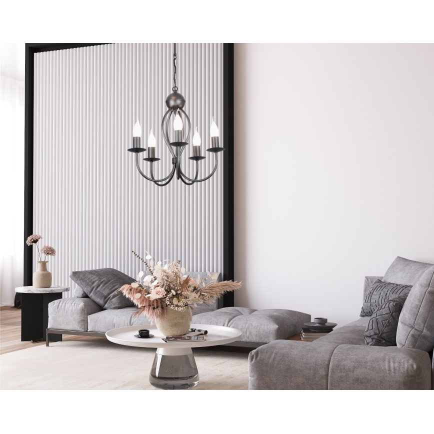 Lámpara colgante con cadena ARTHUR 5xE14/40W/230V