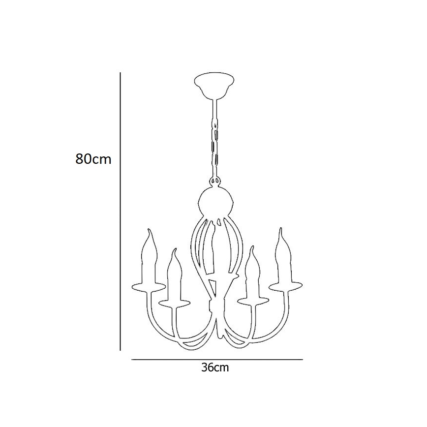 Lámpara colgante con cadena ARTHUR 5xE14/40W/230V