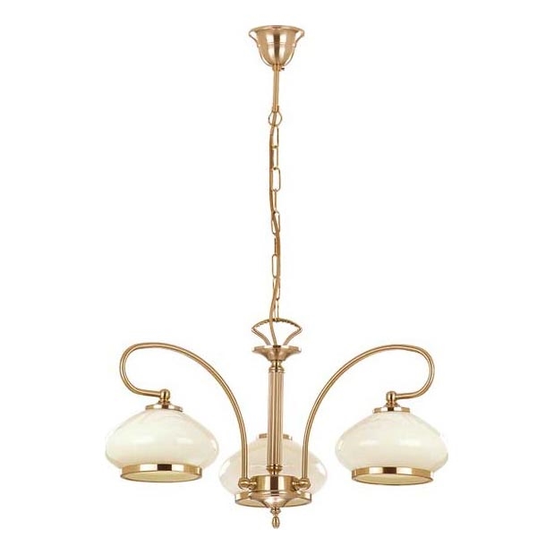 Lámpara colgante con cadena ASTORIA 3xE27/15W/230V dorado