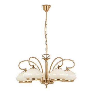 Lámpara colgante con cadena ASTORIA 5xE27/15W/230V dorado