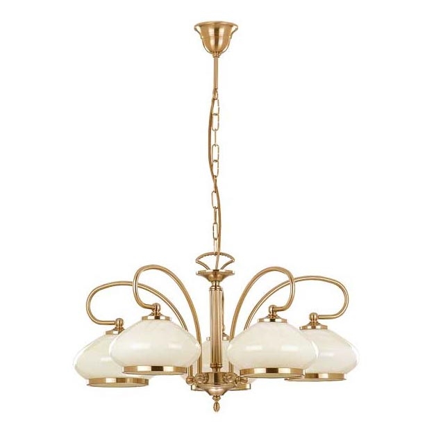Lámpara colgante con cadena ASTORIA 5xE27/15W/230V dorado