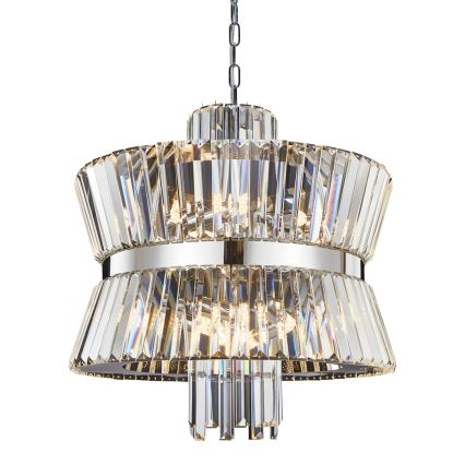 Lámpara colgante con cadena AURELIA 12xE14/40W/230V cromo mate
