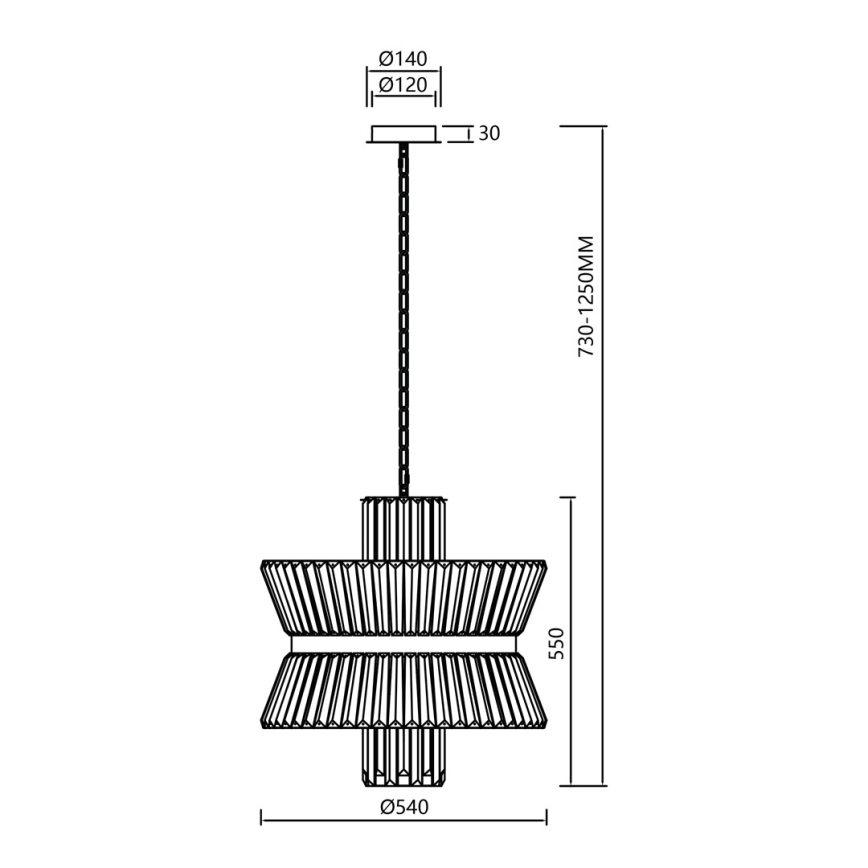 Lámpara colgante con cadena AURELIA 12xE14/40W/230V cromo mate