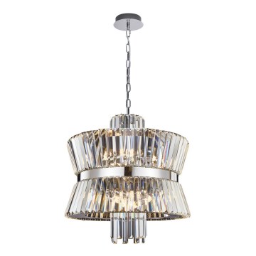 Lámpara colgante con cadena AURELIA 12xE14/40W/230V cromo mate