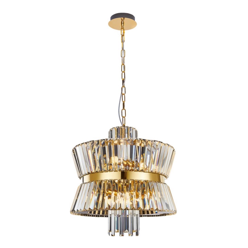 Lámpara colgante con cadena AURELIA 12xE14/40W/230V dorado