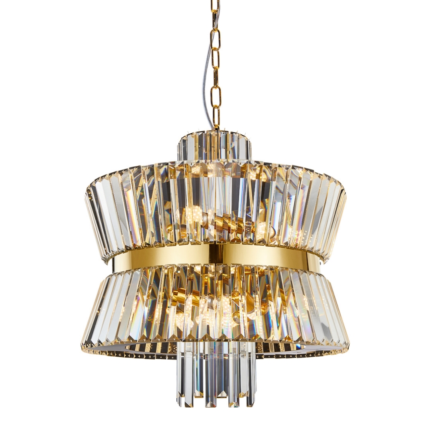 Lámpara colgante con cadena AURELIA 12xE14/40W/230V dorado