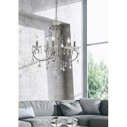 Lámpara colgante con cadena AURORA 5xE14/40W/230V