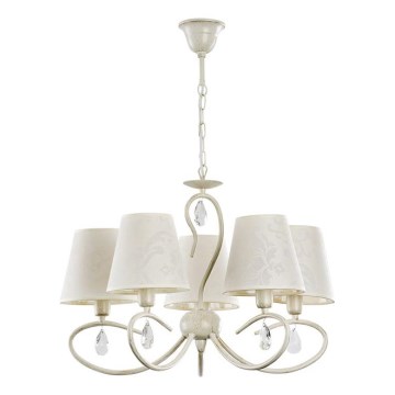 Lámpara colgante con cadena BALI 5xE14/10W/230V color crema