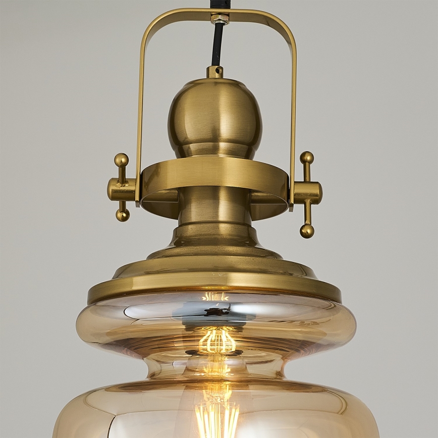 Lámpara colgante con cadena BOTTLE 1xE27/40W/230V, dorada