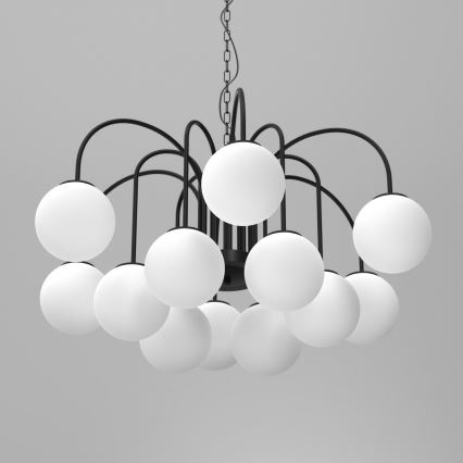 Lámpara colgante con cadena CAMBRIDGE 12xE14/60W/230V negro