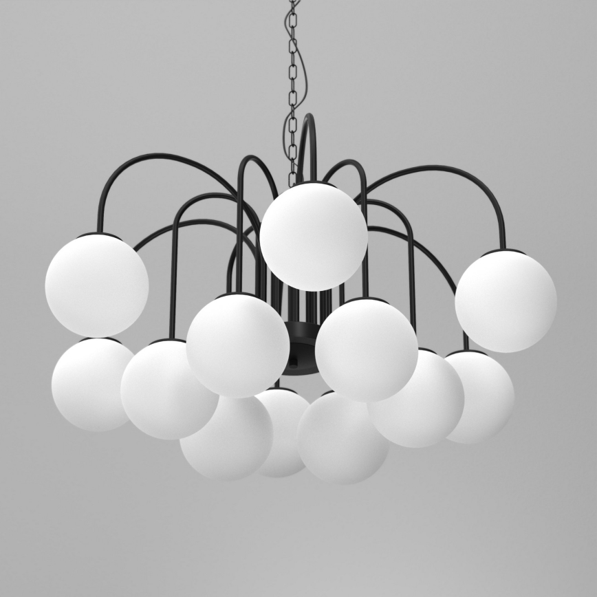 Lámpara colgante con cadena CAMBRIDGE 12xE14/60W/230V negro
