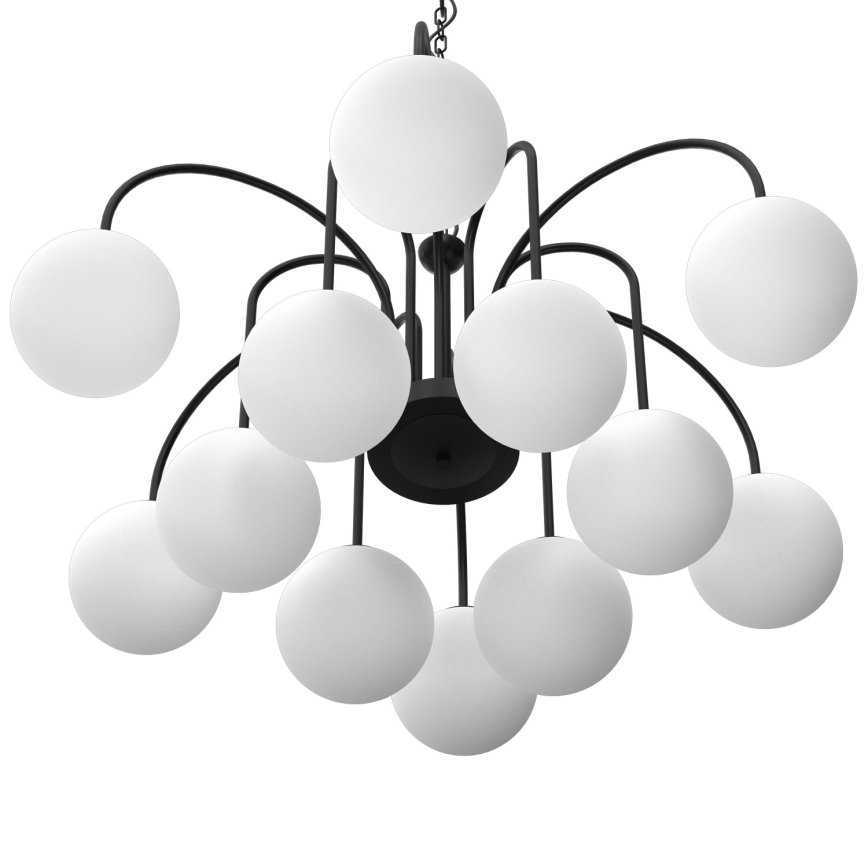 Lámpara colgante con cadena CAMBRIDGE 12xE14/60W/230V negro