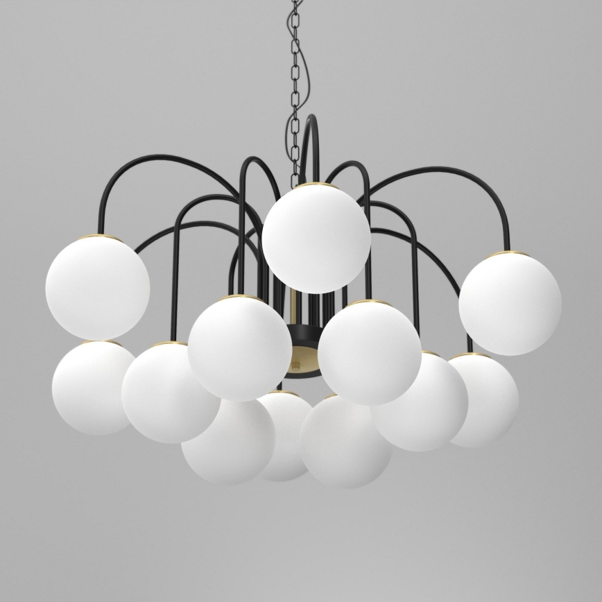 Lámpara colgante con cadena CAMBRIDGE 12xE14/60W/230V negro/latón