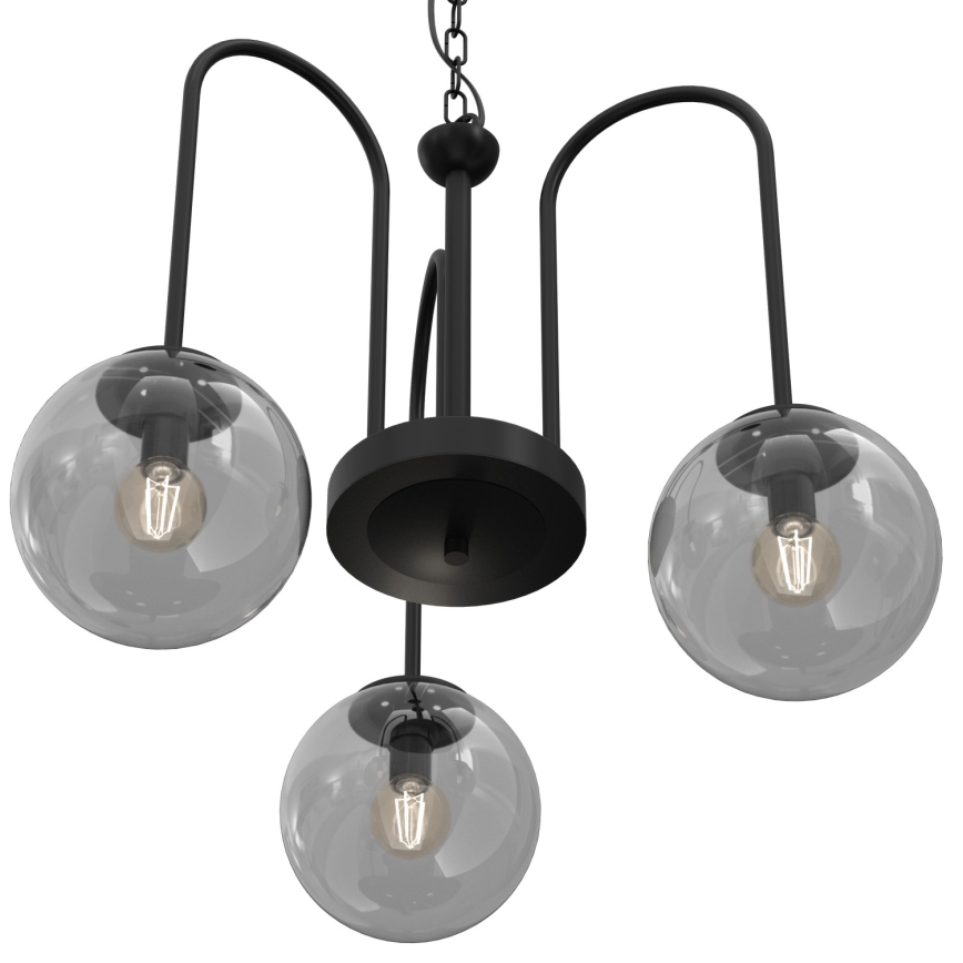 Lámpara colgante con cadena CAMBRIDGE 3xE14/60W/230V negro