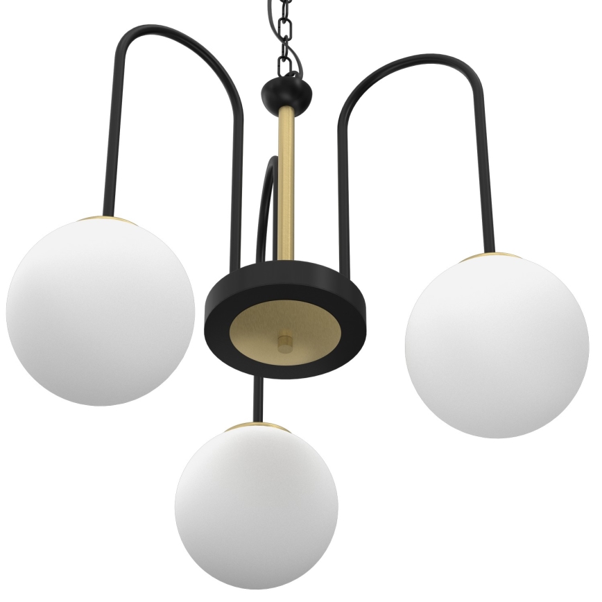 Lámpara colgante con cadena CAMBRIDGE 3xE14/60W/230V negro/latón