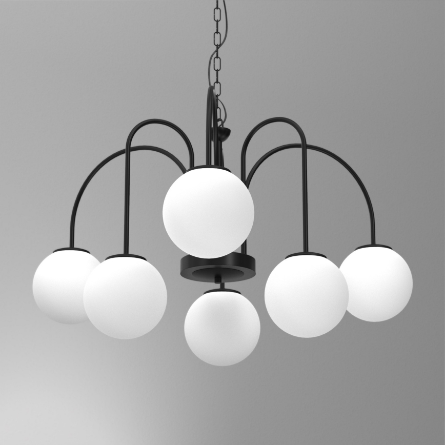 Lámpara colgante con cadena CAMBRIDGE 6xE14/60W/230V negro