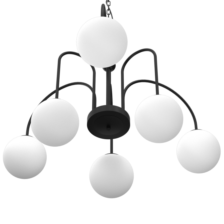 Lámpara colgante con cadena CAMBRIDGE 6xE14/60W/230V negro