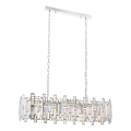 Lámpara colgante con cadena CRYSTALLINE 13xE14/40W/230V, cromo brillante