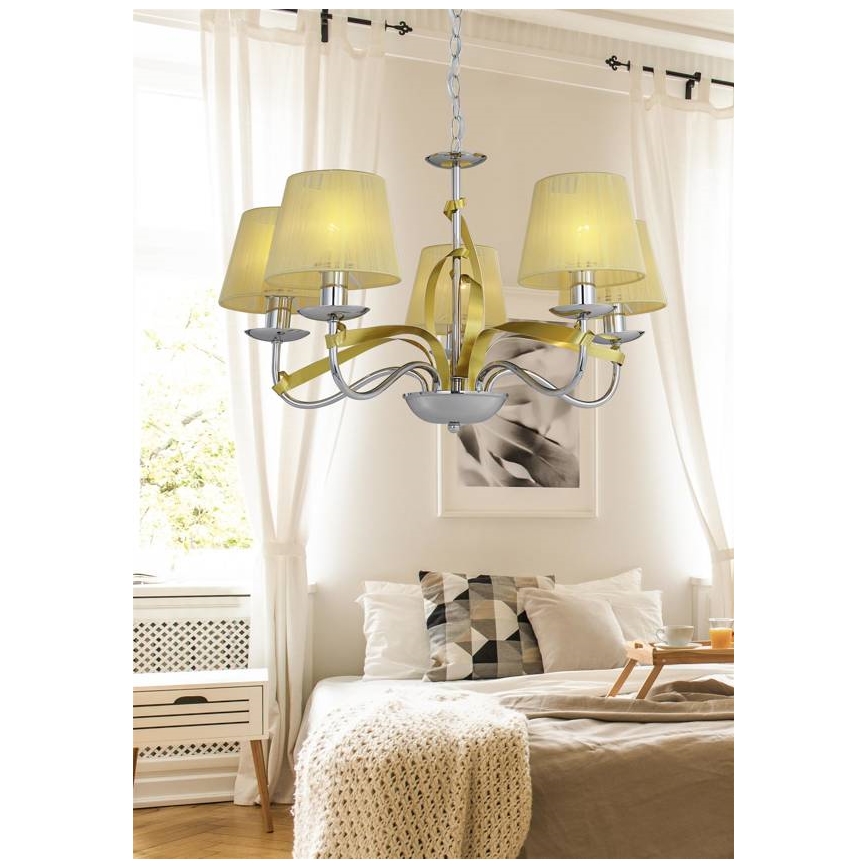 Lámpara colgante con cadena DIVA 5xE14/40W/230V