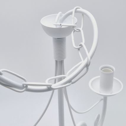 Lámpara colgante con cadena DONATO 3xE14/40W/230V blanco