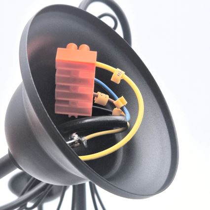 Lámpara colgante con cadena DONATO 5xE14/40W/230V negro