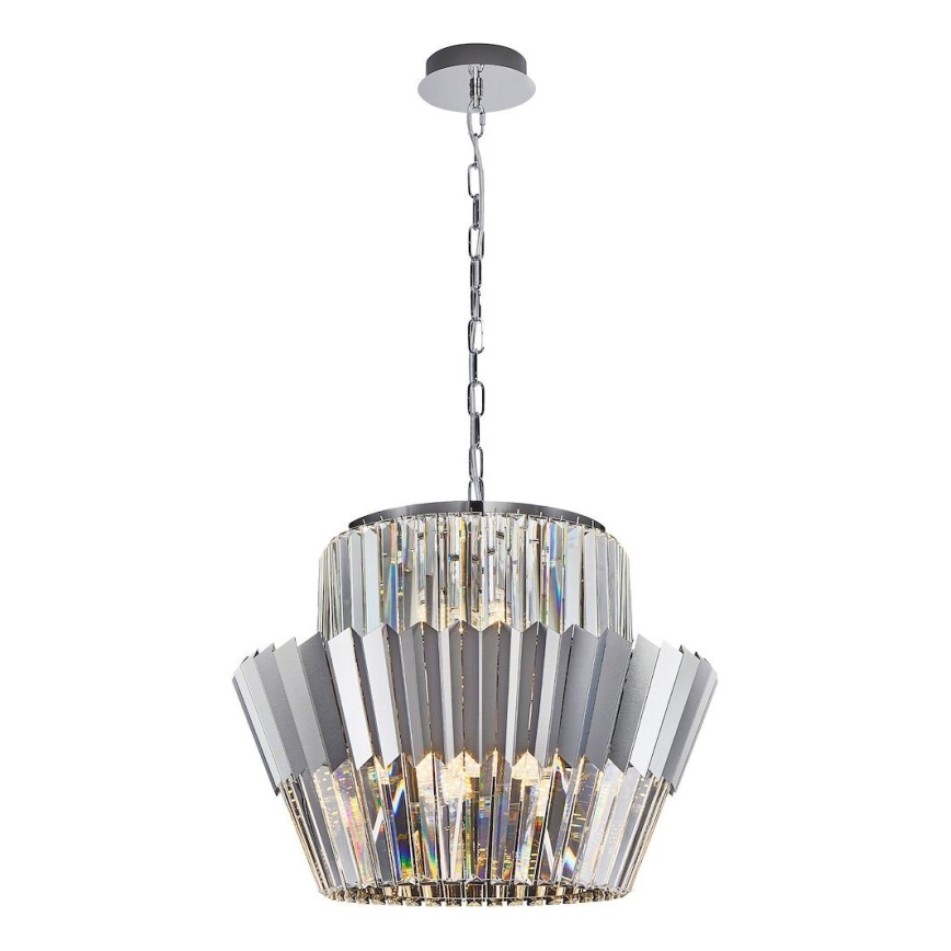 Lámpara colgante con cadena DONNA 12xE14/40W/230V diá. 55 cm cromo mate