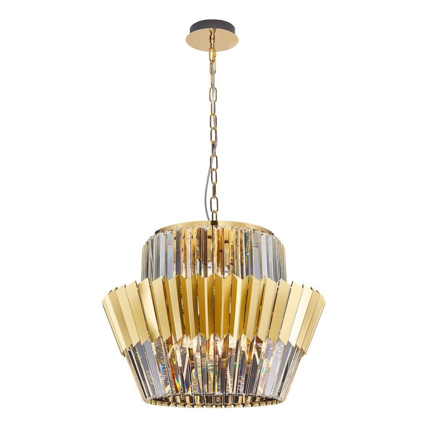 Lámpara colgante con cadena DONNA 12xE14/40W/230V diá. 55 cm dorado